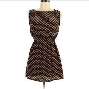 Brown Pattern Sleeveless Dress